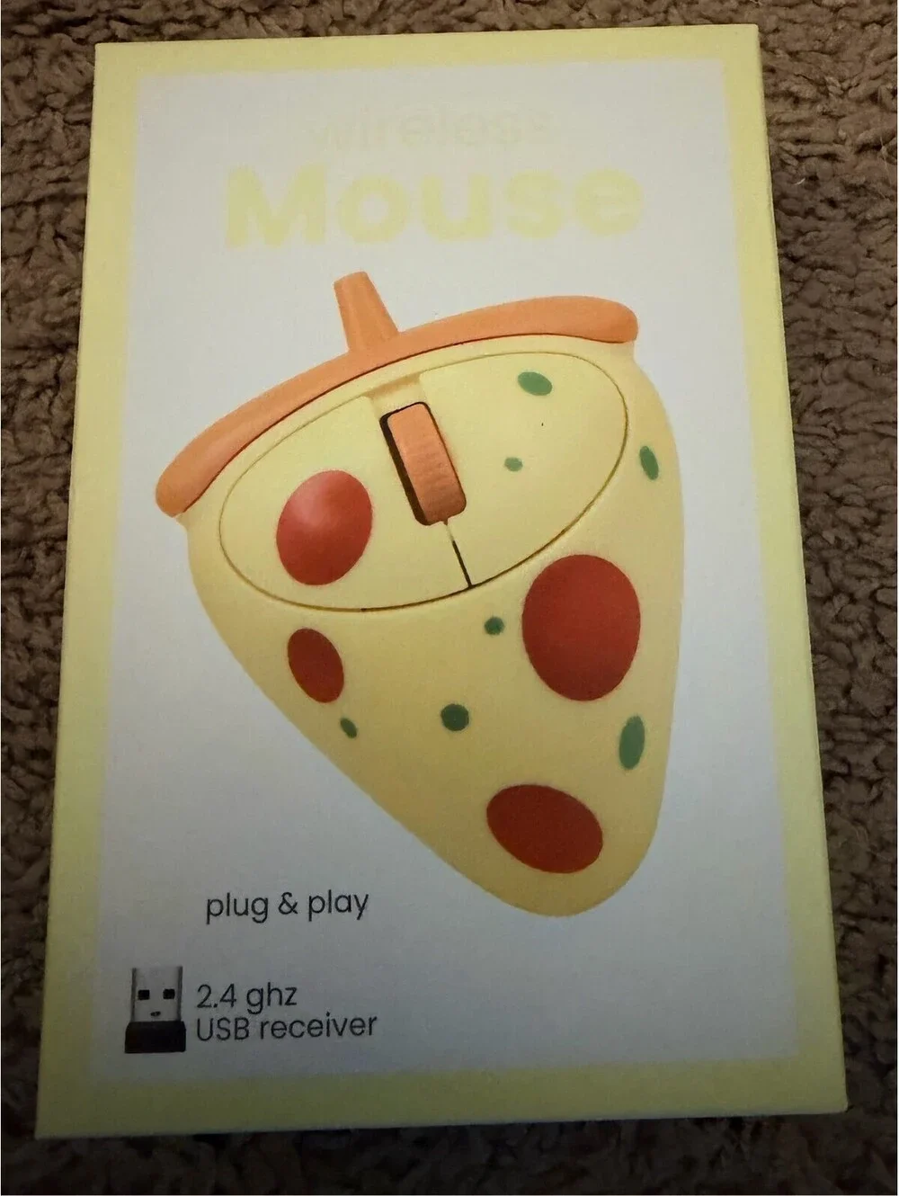 Vivitar Pizza Shaped Wireless Mouse 2.4GHz USB Receiver Plug & Play